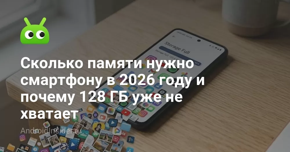 Сколько памяти нужно смартфону в 2026 году и почему 128 ГБ уже не хватает